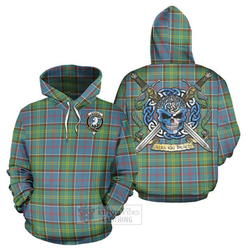 Colville Tartan Hoodie with Family Crest Celtic Skull Style