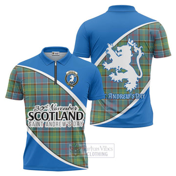 Colville Family Crest Tartan Zipper Polo Shirt Celebrate Saint Andrew's Day in Style