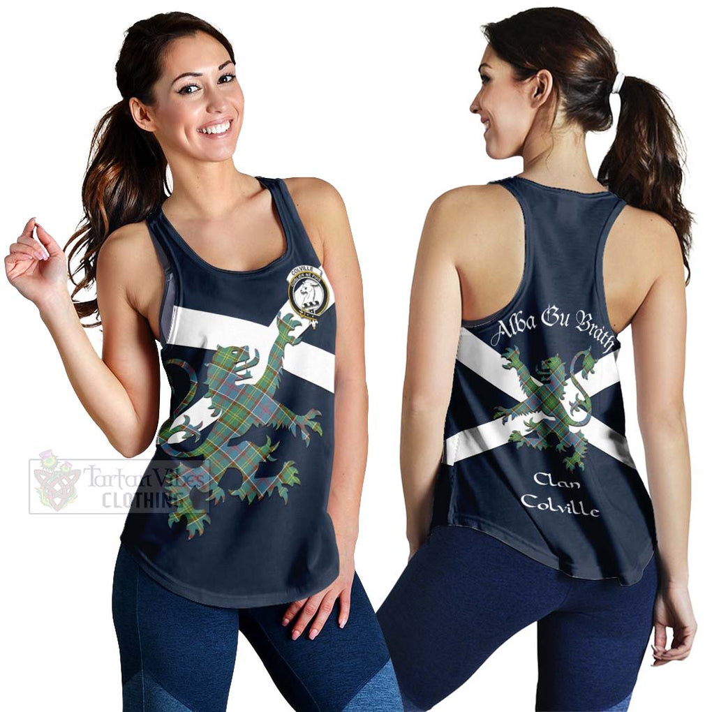 Tartan Vibes Clothing Colville Tartan Lion Rampant Women's Racerback Tanks – Proudly Display Your Heritage with Alba Gu Brath and Clan Name