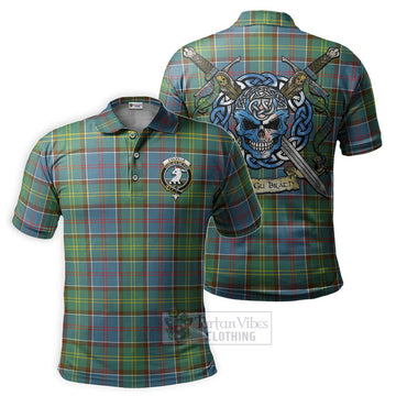 Colville Tartan Polo Shirt with Family Crest Celtic Skull Style