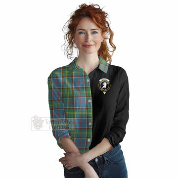 Colville Tartan Women's Casual Shirt with Family Crest and Half Of Me Style