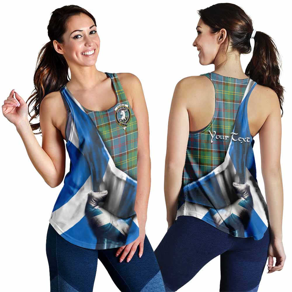 Tartan Vibes Clothing Colville Tartan Women's Racerback Tanks with Family Crest Scotland Patriotic Style