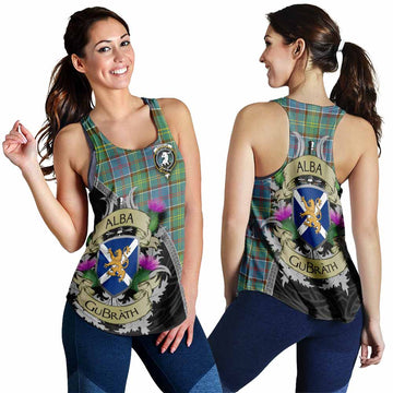 Colville Tartan Family Crest Women's Racerback Tanks Lion Rampant Royal Thistle Shield Celtic Inspired 4XL - Tartan Vibes Clothing