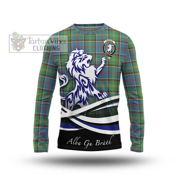 Colville Tartan Long Sleeve T-Shirt with Alba Gu Brath Regal Lion Emblem