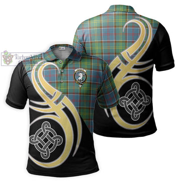 Colville Tartan Polo Shirt with Family Crest and Celtic Symbol Style