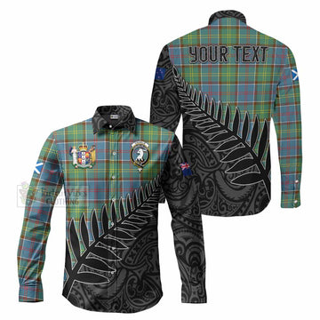 Colville Crest Tartan Long Sleeve Button Shirt with New Zealand Silver Fern Half Style