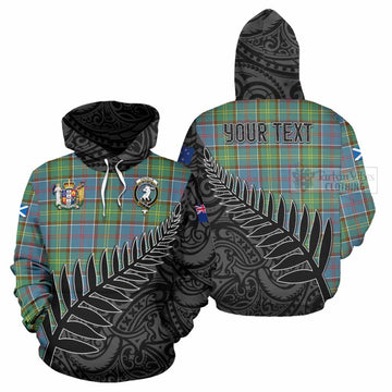 Colville Crest Tartan Hoodie with New Zealand Silver Fern Half Style