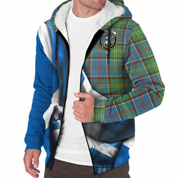 Colville Tartan Sherpa Hoodie with Family Crest Scotland Patriotic Style