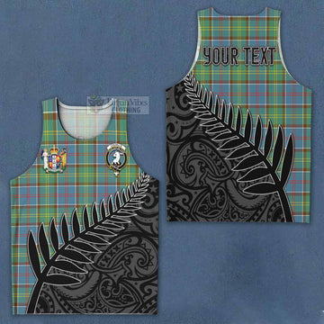 Colville Crest Tartan Men's Tank Top with New Zealand Silver Fern Half Style