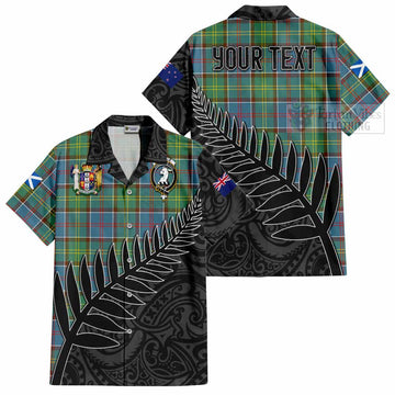 Colville Crest Tartan Short Sleeve Button Shirt with New Zealand Silver Fern Half Style