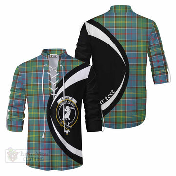 Colville Tartan Ghillie Kilt Shirt with Family Crest Circle Style