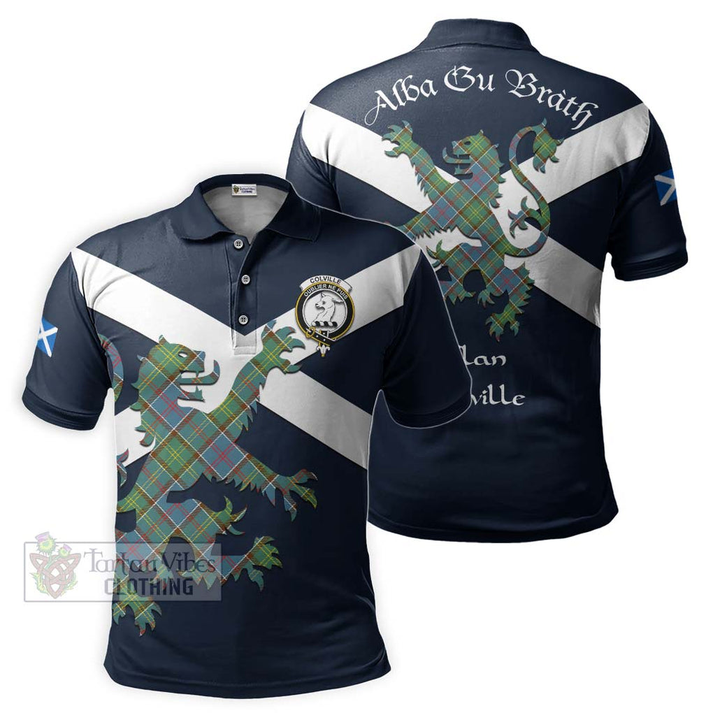 Tartan Vibes Clothing Colville Tartan Lion Rampant Polo Shirt – Proudly Display Your Heritage with Alba Gu Brath and Clan Name