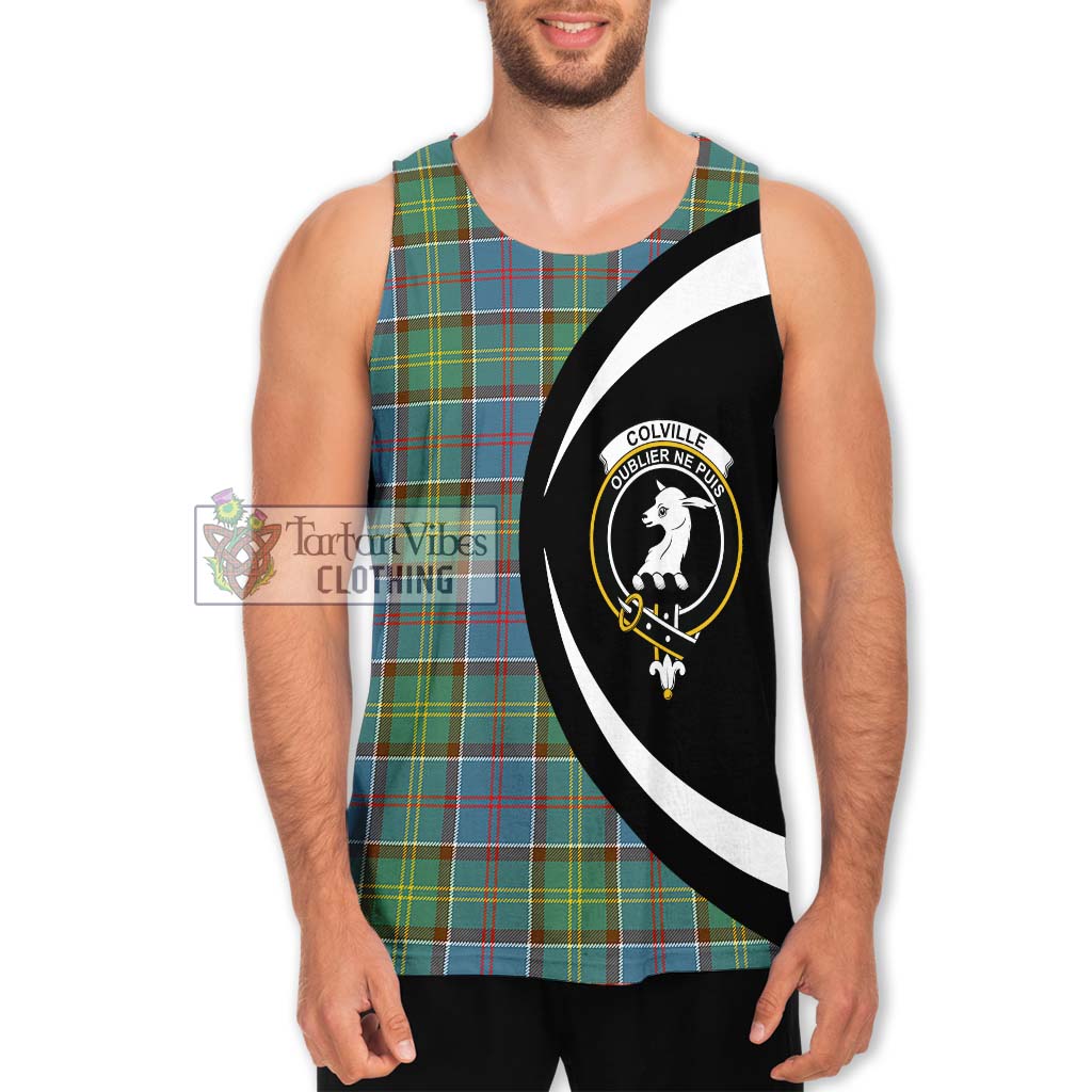 Colville Tartan Men's Tank Top with Family Crest Circle Style Men - Tartan Vibes Clothing