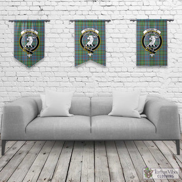 Colville Tartan Gonfalon, Tartan Banner with Family Crest