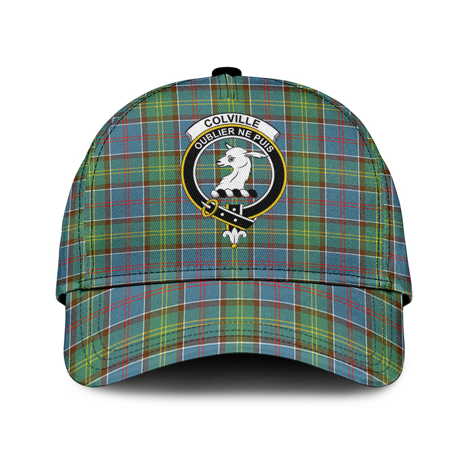 Colville Tartan Classic Cap with Family Crest Classic Cap Universal Fit - Tartan Vibes Clothing