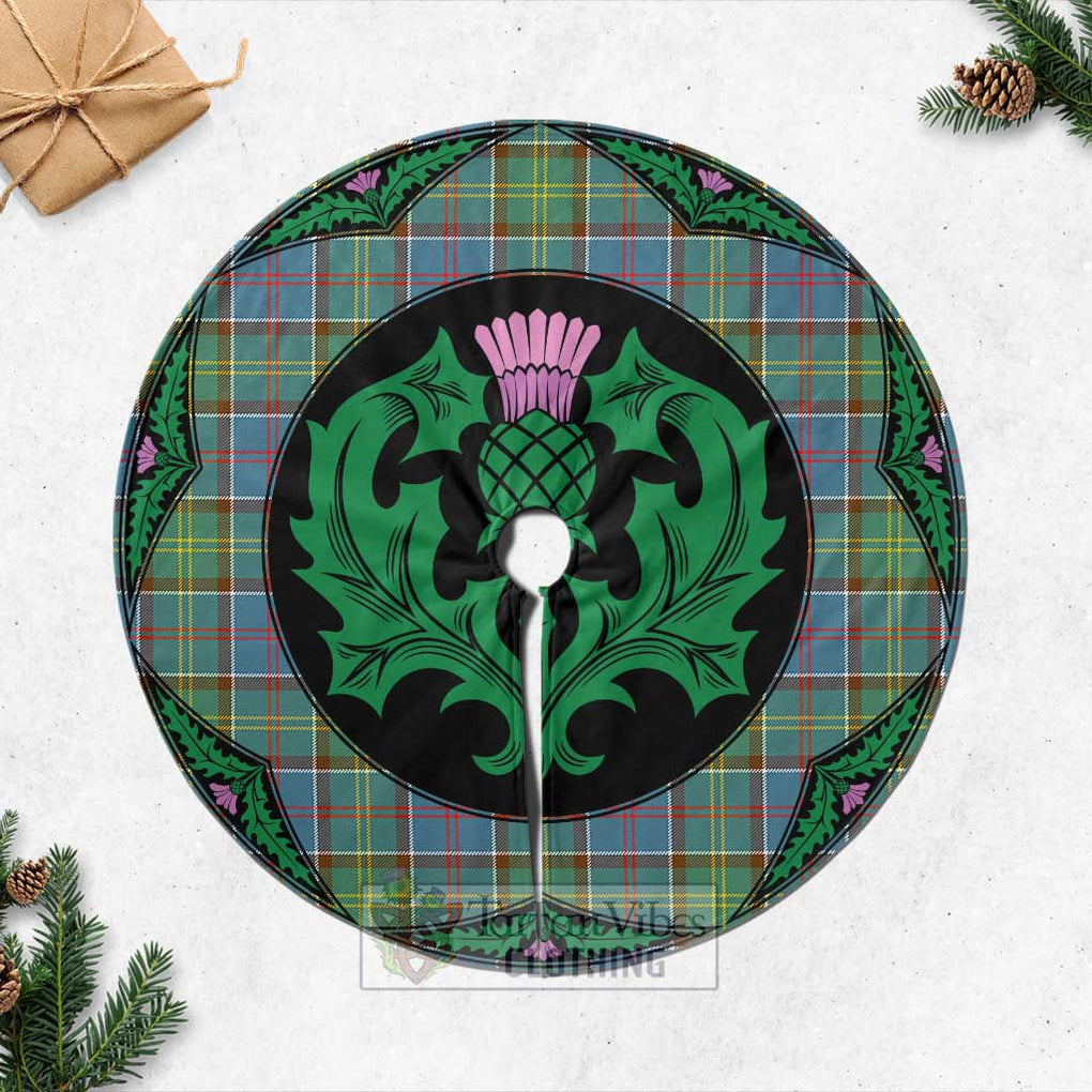 Tartan Vibes Clothing Colville Tartan Christmas Tree Skirt Scottish Thistle Style