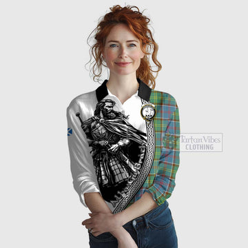 Colville Tartan Clan Crest Women's Casual Shirt with Highlander Warrior Celtic Style