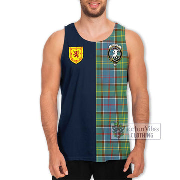 Colville Tartan Men's Tank Top Alba with Scottish Lion Royal Arm Half Style