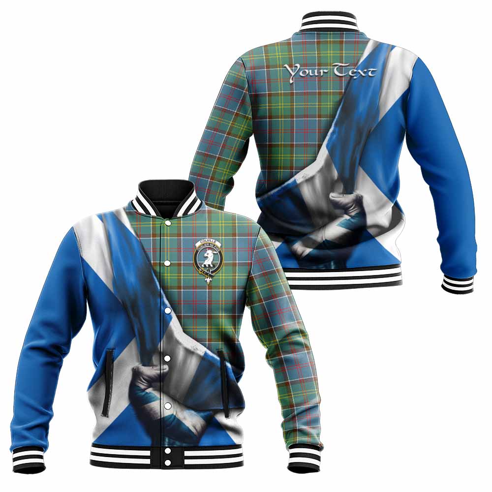 Tartan Vibes Clothing Colville Tartan Baseball Jacket with Family Crest Scotland Patriotic Style