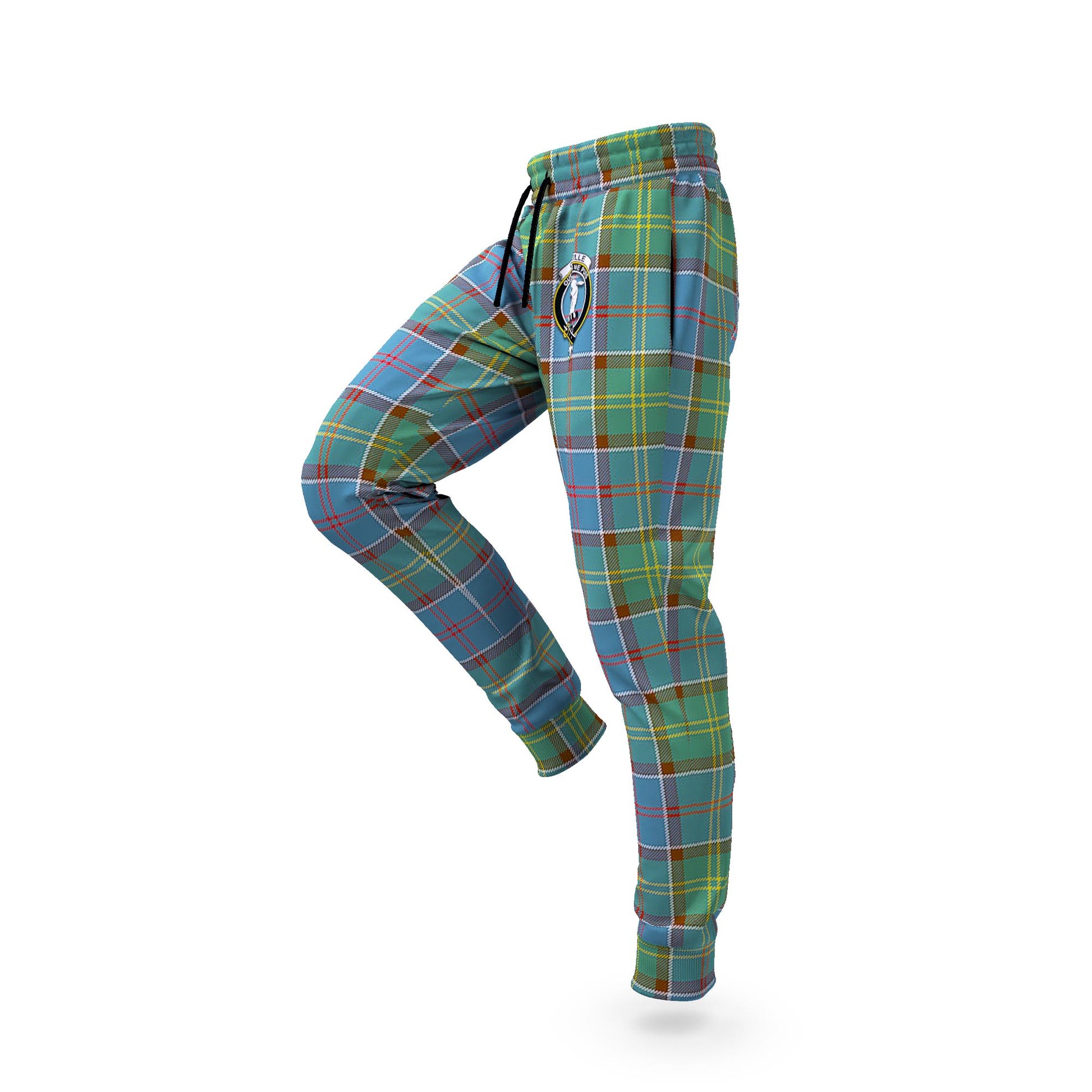 Colville Tartan Joggers Pants with Family Crest S - Tartan Vibes Clothing