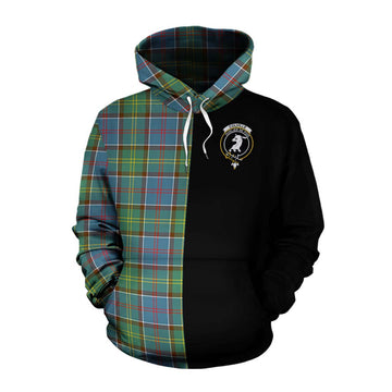 Colville Tartan Cotton Hoodie with Family Crest and Half Of Me Style