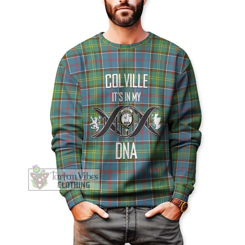 Colville Tartan Sweatshirt with Family Crest DNA In Me Style Unisex - Tartanvibesclothing Shop