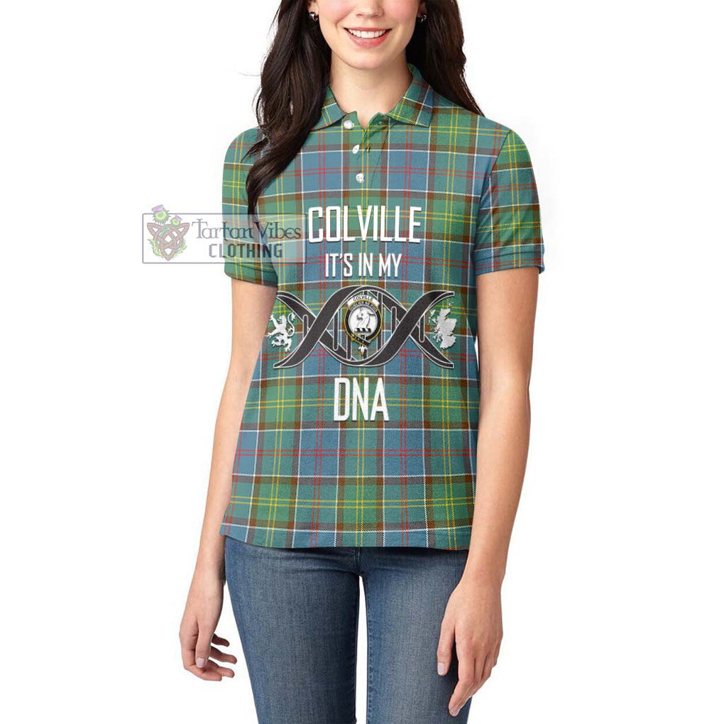 Colville Tartan Women's Polo Shirt with Family Crest DNA In Me Style Women - Tartanvibesclothing Shop