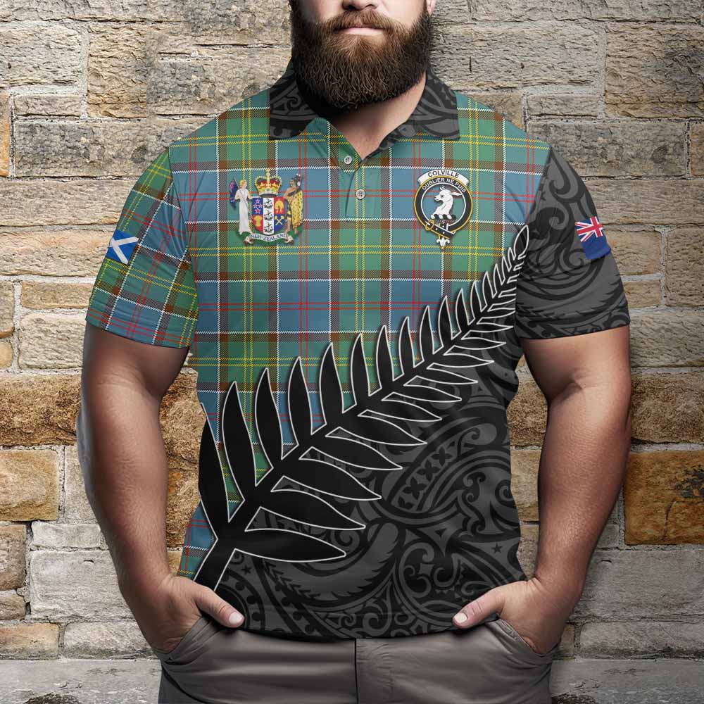 Colville Crest Tartan Polo Shirt with New Zealand Silver Fern Half Style