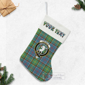 Colville Tartan Family Crest Christmas Stocking with Personalized Text