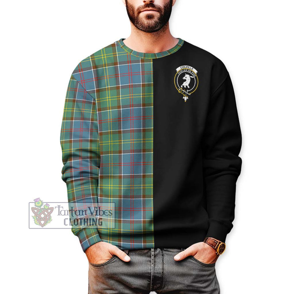 Colville Tartan Sweatshirt with Family Crest and Half Of Me Style Unisex - Tartanvibesclothing Shop