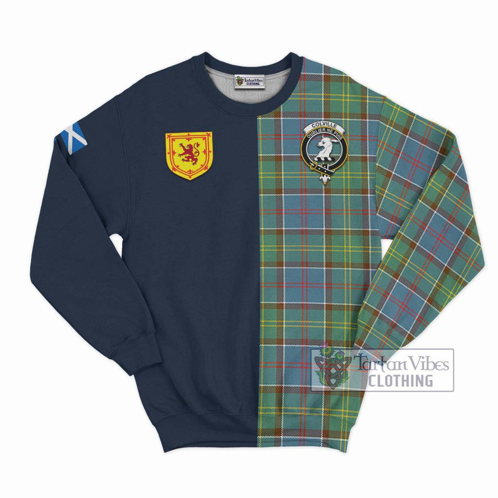 Tartan Vibes Clothing Colville Tartan Sweatshirt with Scottish Lion Royal Arm Half Style