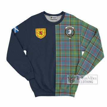 Colville Tartan Sweatshirt Alba with Scottish Lion Royal Arm Half Style