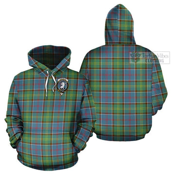 Colville Tartan Cotton Hoodie with Family Crest