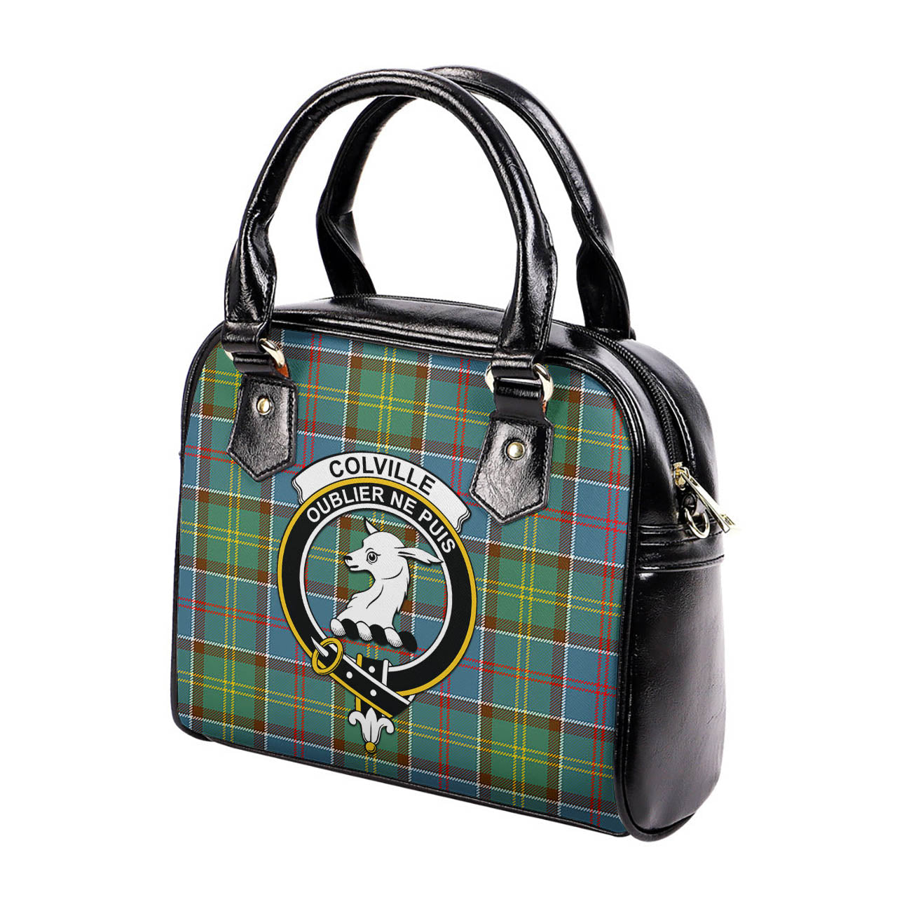 Colville Tartan Shoulder Handbags with Family Crest - Tartanvibesclothing