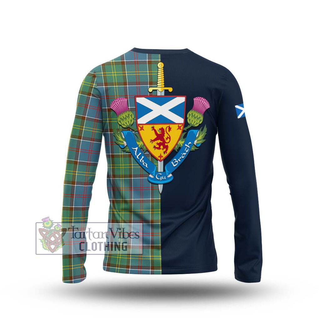 Tartan Vibes Clothing Colville Tartan Long Sleeve T-Shirt with Scottish Lion Royal Arm Half Style