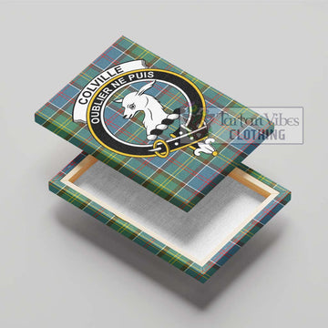 Colville Tartan Canvas Print Wall Art with Family Crest