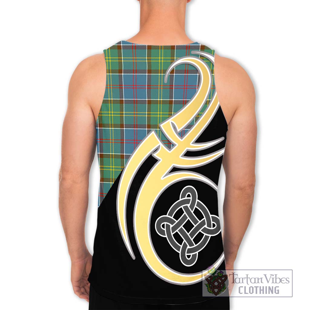 Colville Tartan Men's Tank Top with Family Crest and Celtic Symbol Style - Tartan Vibes Clothing