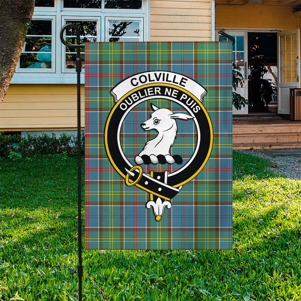 Colville Tartan Flag with Family Crest - Tartan Vibes Clothing