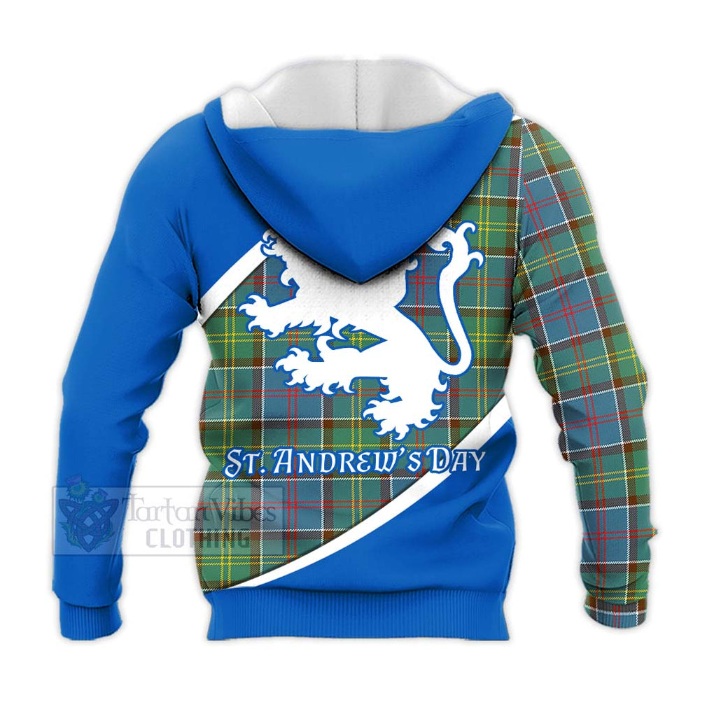 Tartan Vibes Clothing Colville Family Crest Tartan Knitted Hoodie Celebrate Saint Andrew's Day in Style