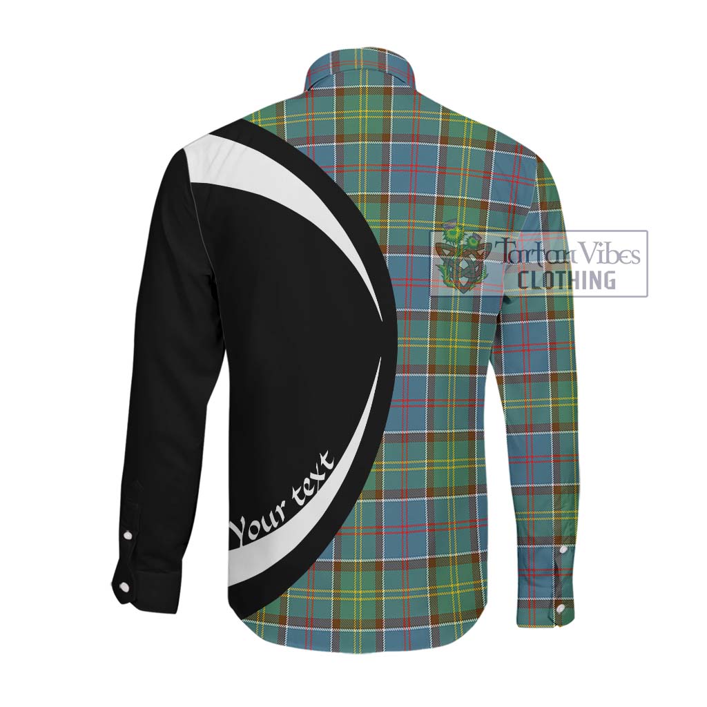 Colville Tartan Long Sleeve Button Up with Family Crest Circle Style Men's Shirt - Tartan Vibes Clothing