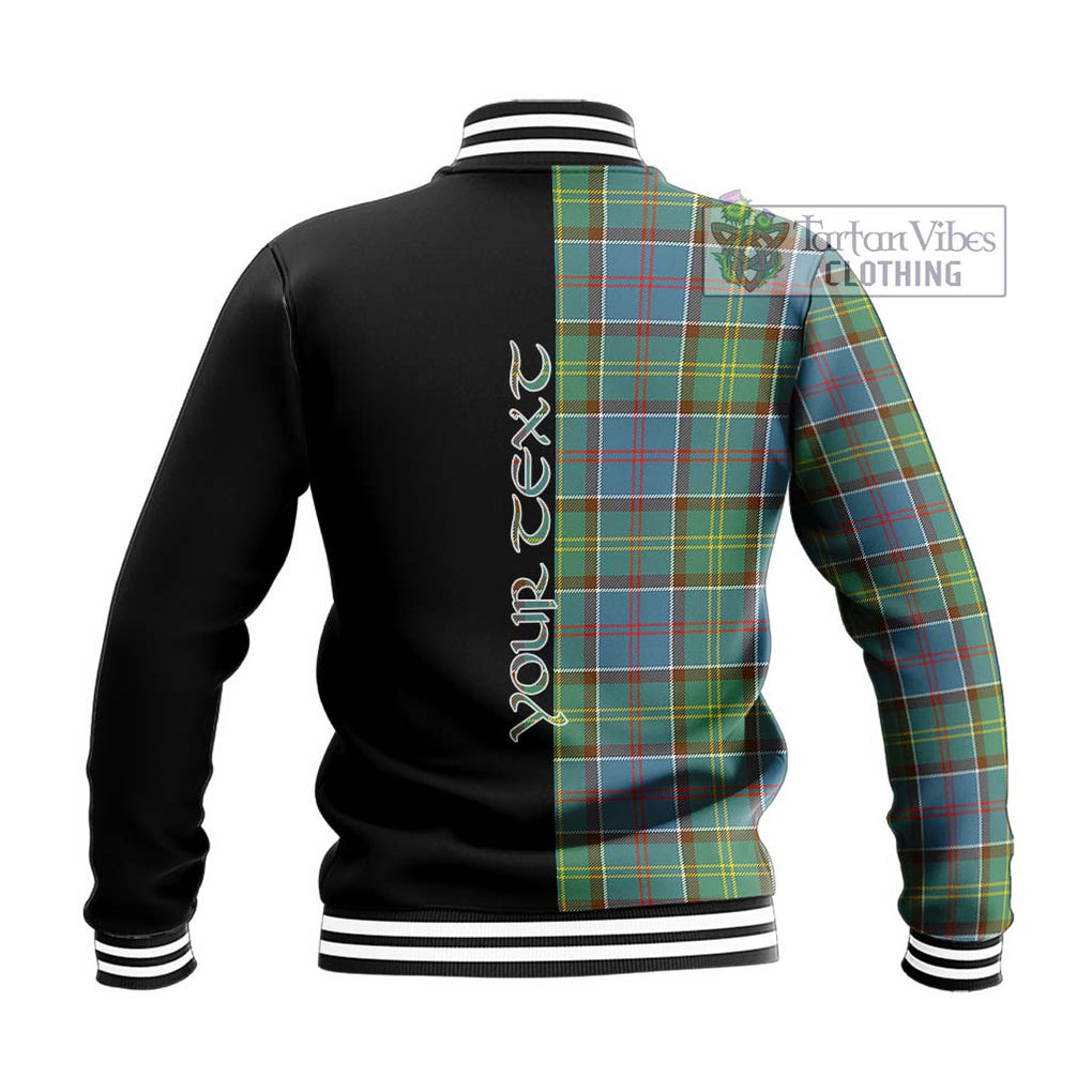 Colville Tartan Baseball Jacket with Family Crest and Half Of Me Style - Tartanvibesclothing Shop