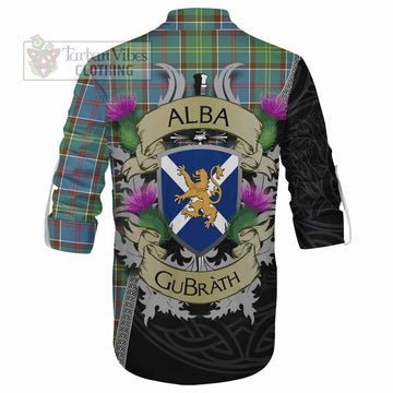 Colville Tartan Family Crest Ghillie Kilt Shirt Lion Rampant Royal Thistle Shield Celtic Inspired - Tartan Vibes Clothing