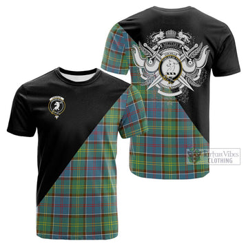 Colville Tartan Cotton T-shirt with Family Crest and Military Logo Style