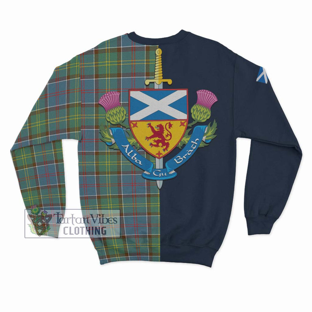 Tartan Vibes Clothing Colville Tartan Sweatshirt with Scottish Lion Royal Arm Half Style