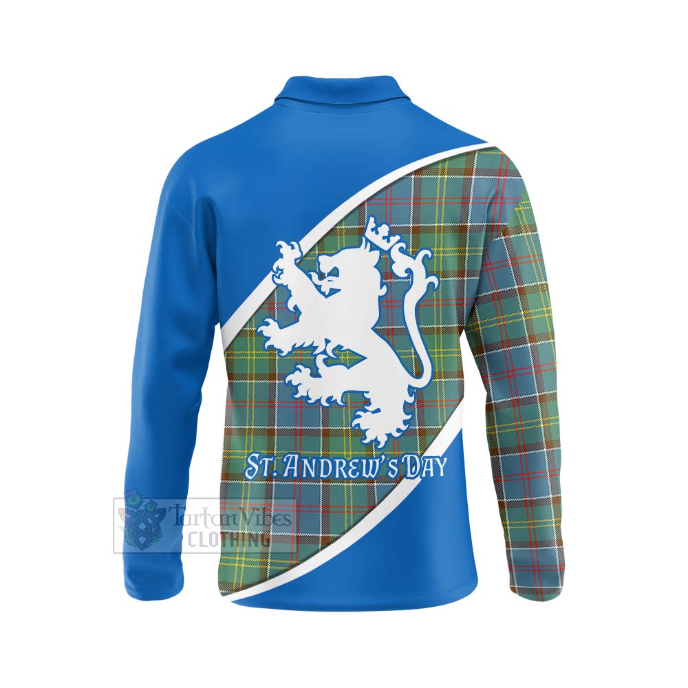 Tartan Vibes Clothing Colville Family Crest Tartan Long Sleeve Polo Shirt Celebrate Saint Andrew's Day in Style