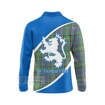 Colville Family Crest Tartan Long Sleeve Polo Shirt Celebrate Saint Andrew's Day in Style