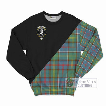 Colville Tartan Sweatshirt with Family Crest and Military Logo Style