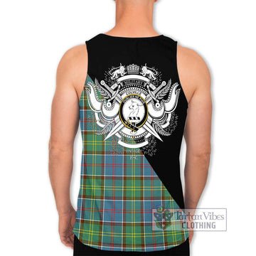 Colville Tartan Men's Tank Top with Family Crest and Military Logo Style