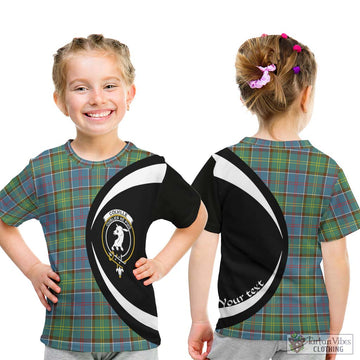 Colville Tartan Kid T-Shirt with Family Crest Circle Style