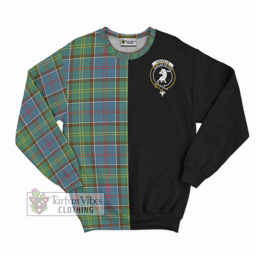 Colville Tartan Sweatshirt with Family Crest and Half Of Me Style - Tartanvibesclothing Shop